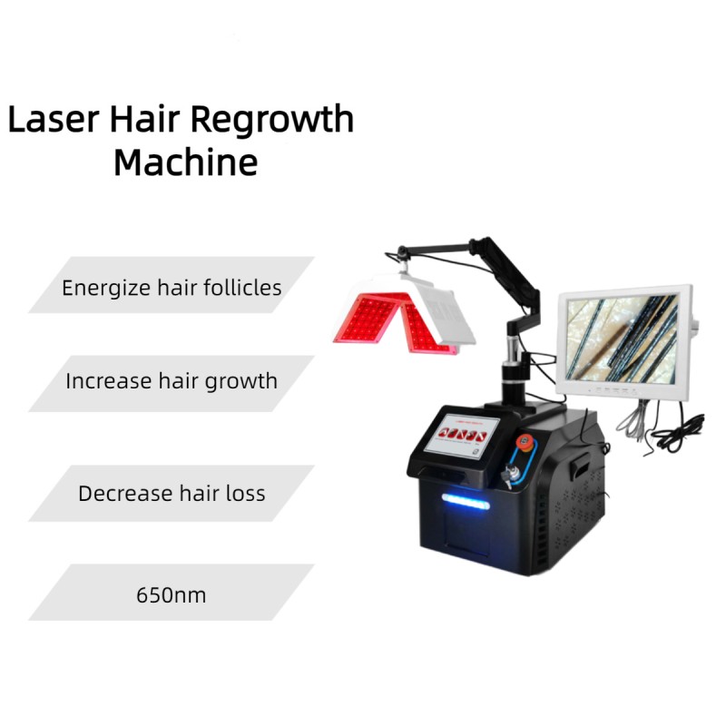 Portable Hair Growth Therapy Restoration Machine Hair Growth  Massage Machine with Hair Analyzer for Salon