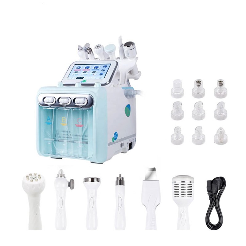 2025 Latest Best Seller 6/7/8  in 1 Aqua Peeling H202  Oxygen Facials Machine Wit Led Mask