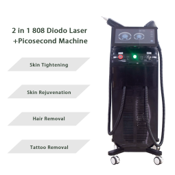 2 in 1 808 Diode Laser Hair Removal Machine  Nd Yag Picosecond Laser Tattoo Removal Machine
