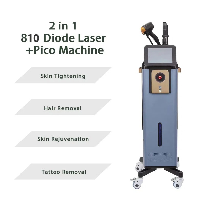 Factory Price 1200W 810nm Picosecond Laser Tattoo Removal Machine Hair Removal Skin Tightening Feature Supports EU UK JP US