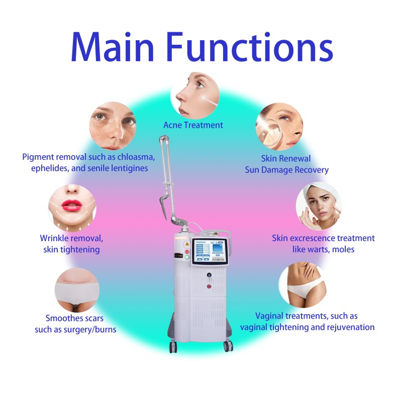 2025 60W RF Tube Fractional CO2 Laser Machine CO2 Laser Equipment for Face Lift & Vaginal Tightening with EU UK JP Plugs
