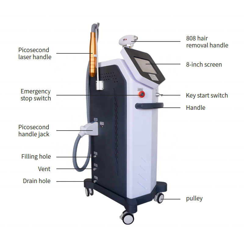 New 2025 Year 2 in 1 Picosecond Laser /pico Second Laser Machine/ 808 Diode Laser  Hair Removal Machine 400W