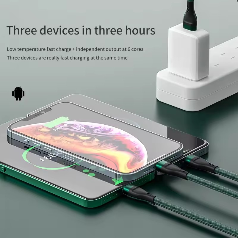 USB Cable Manufacturer - OEM 3 in 1 Nylon Braided Cable