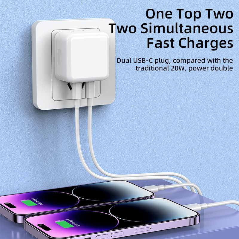 Wall Charger Factory - Custom 40W Dual Port Power Adapter