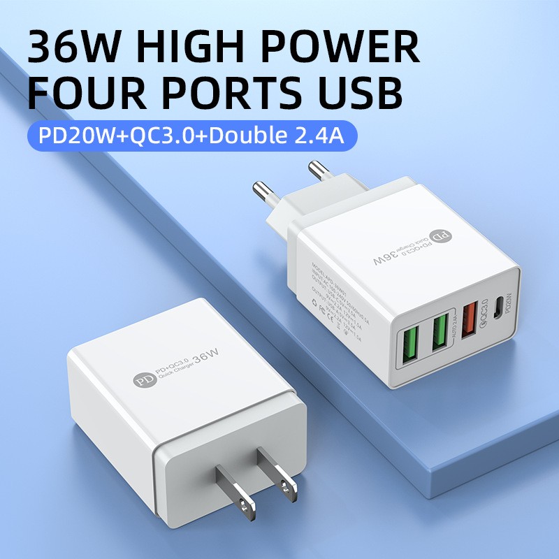 Wall Charger Factory - Custom 36W PD QC3.0 Wall Charger