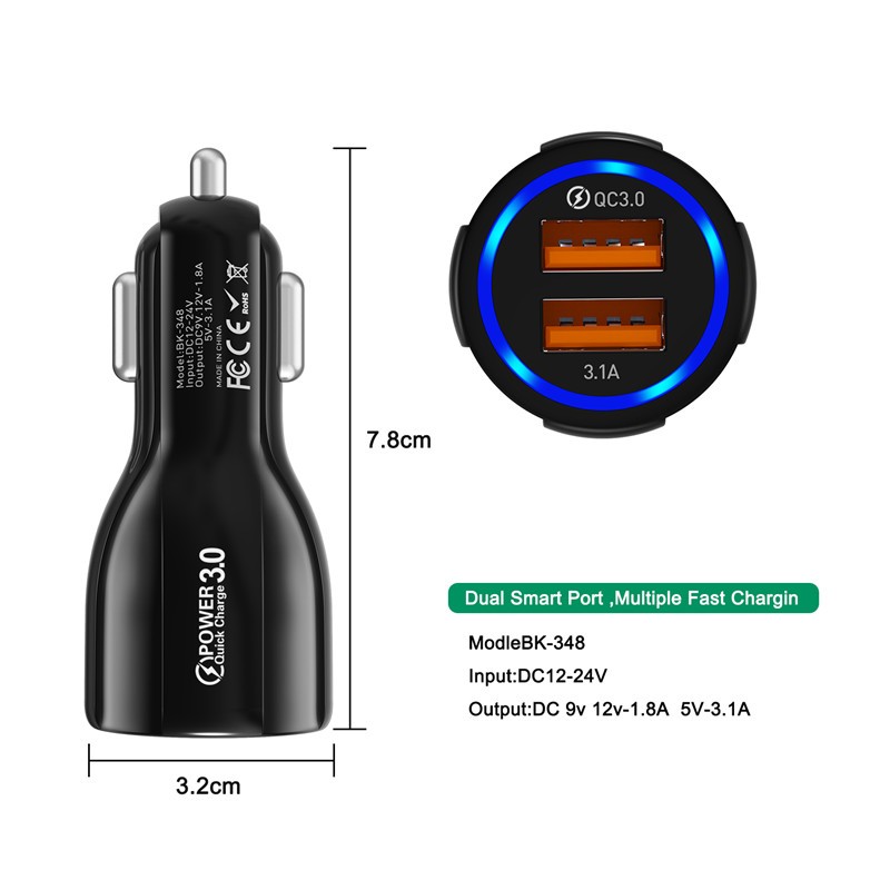Car Charger Factory - Custom Dual USB Car Adapter
