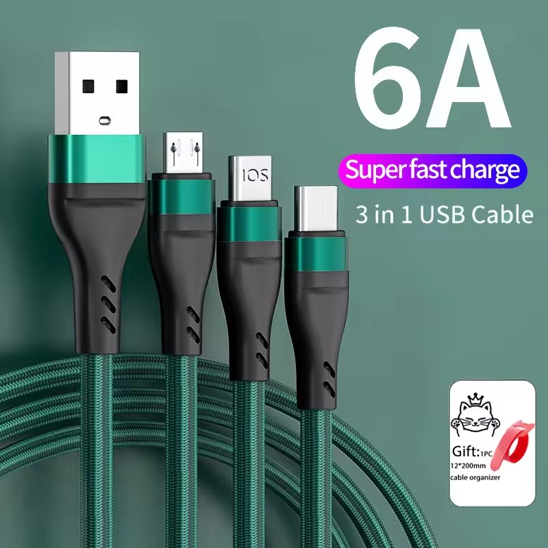 USB Cable Manufacturer - OEM 3 in 1 Nylon Braided Cable
