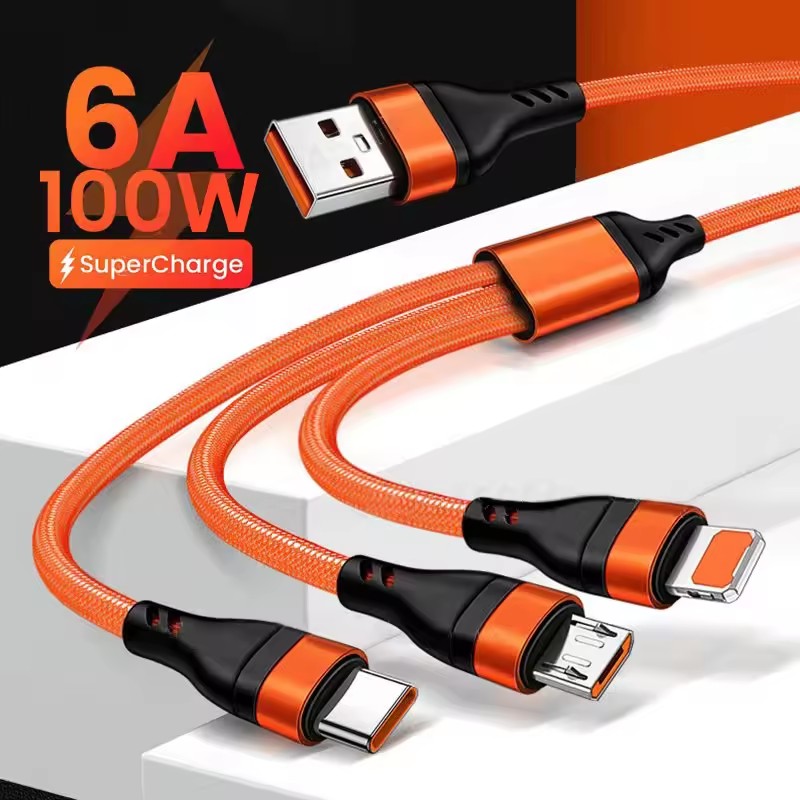 USB Cable Manufacturer - OEM 3 in 1 Nylon Braided Cable