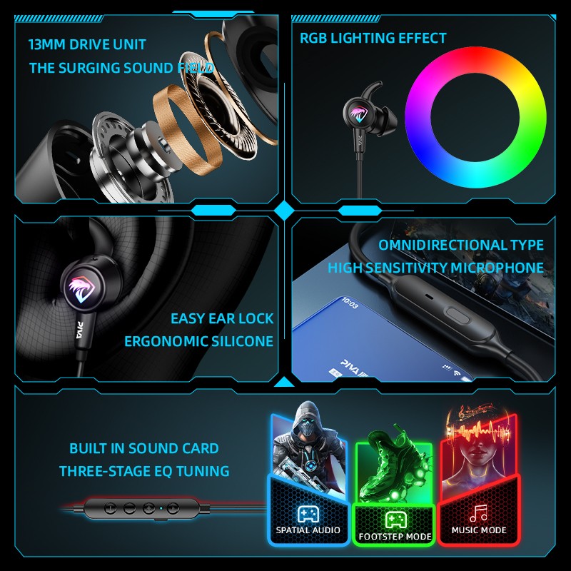Gaming Headphone Supplier - 1.2M Type-C Built-in
