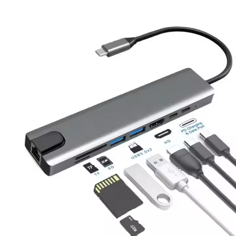 USB Hub Manufacturer - OEM 8-in-1 USB-C Hub