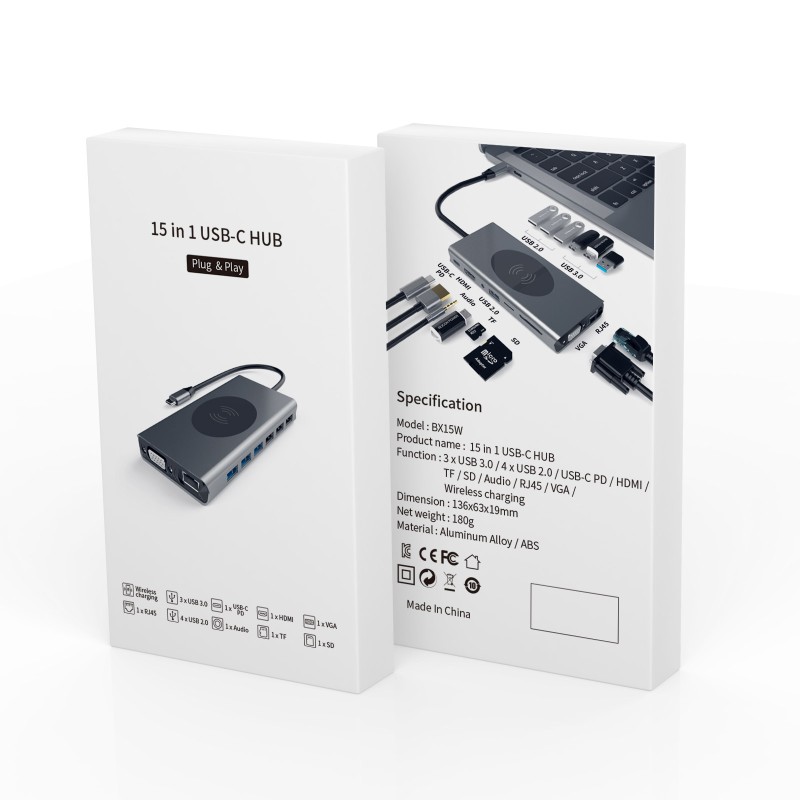 USB Hub Manufacturer - OEM 15-in-1 Type C Hub