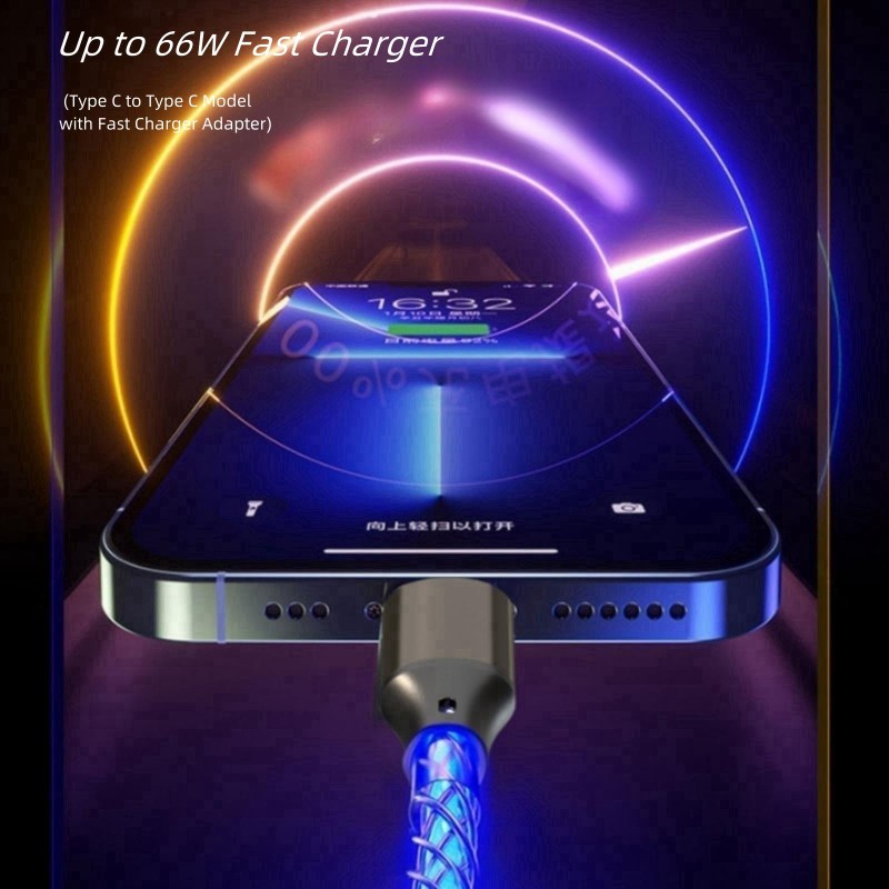 Data Cable Factory - Custom 66W RGB LED Type C Cable