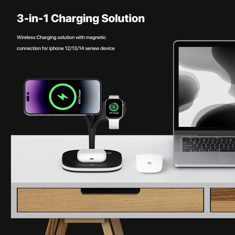 Wireless Charger Factory - Custom Magnetic 3-in-1 Stand