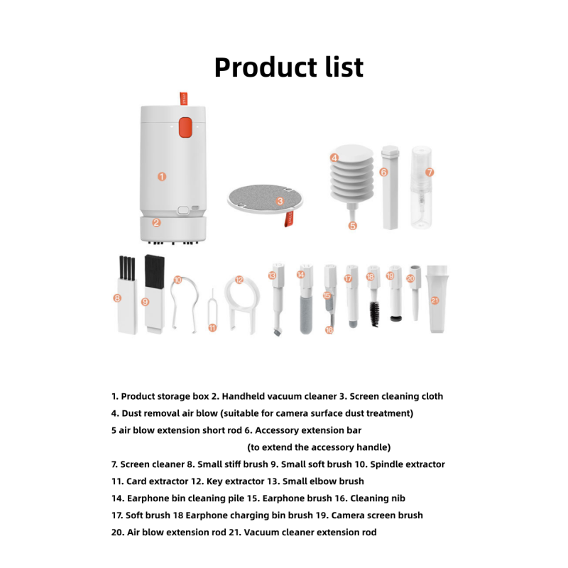 Cleaning Kit Factory - Custom Q21 21-in-1 Vacuuming Kit