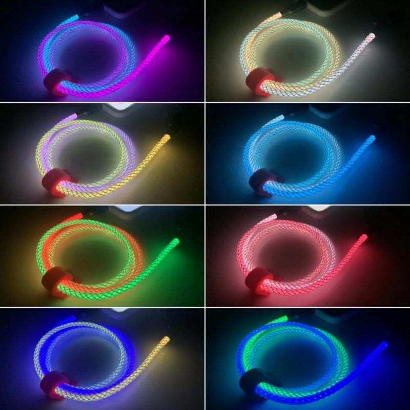 Data Cable Factory - Custom 66W RGB LED Type C Cable