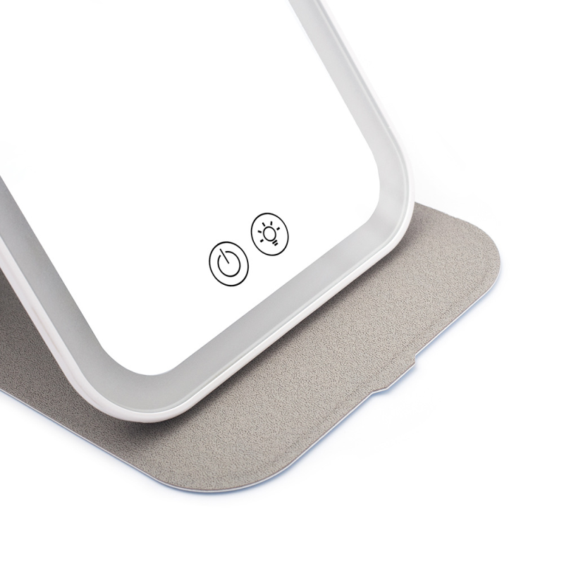 Foldable Double and Single Sided Vanity Mirror for Dormitory & Office Use Portable LED Makeup Mirror with 10x Magnification