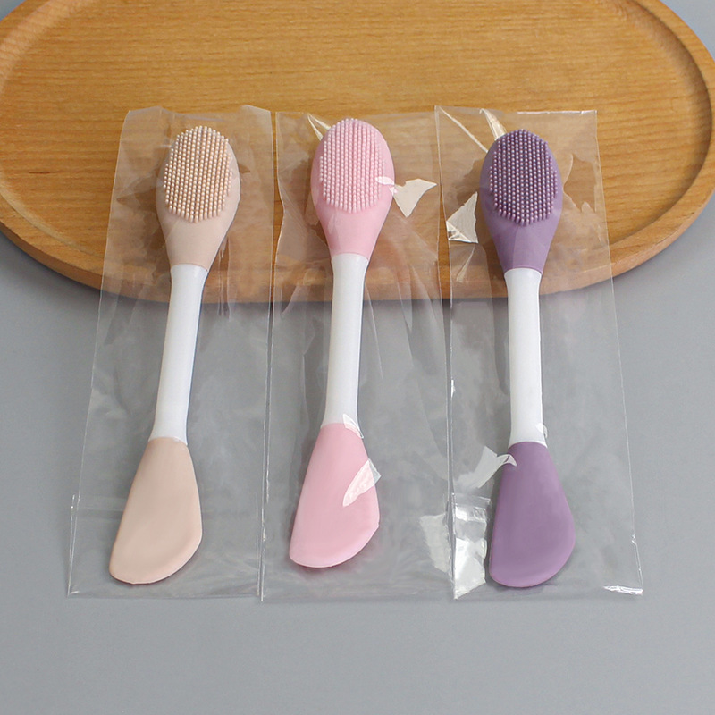 Portable Double-Sided Silicone Nose Blackhead Removal Silicon Facial Cleansing Brush for Face Exfoliation