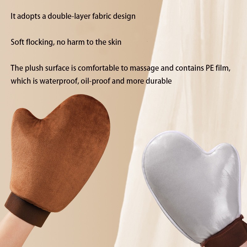 Wholesale Private Label Dual Sided Tanning Mitts Velvet Self Tanner Glove Bake Elastic Wrist Applicator Tanning Mitts