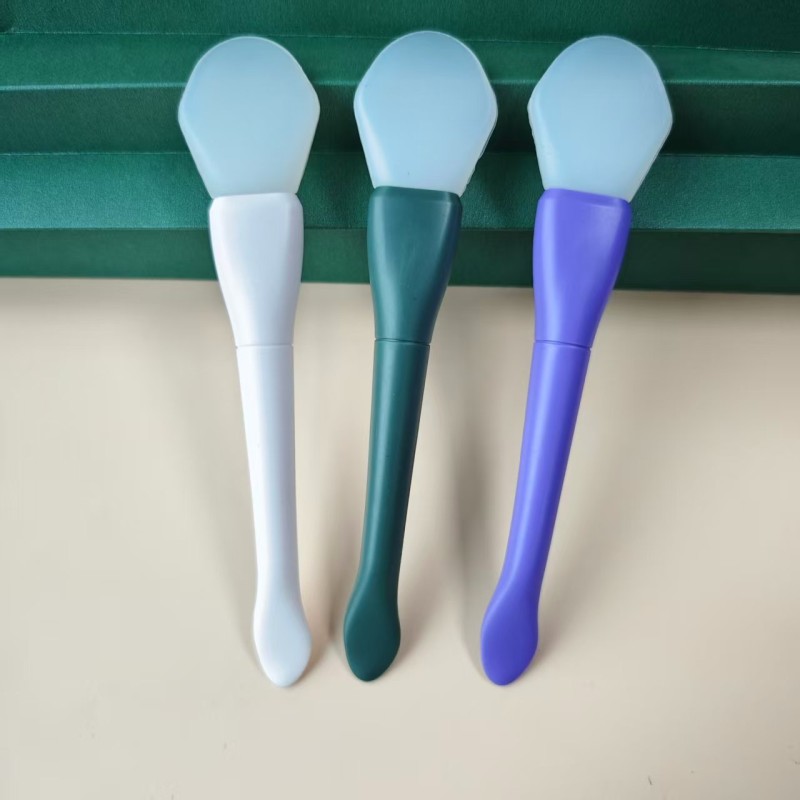 2 in 1 Soft Silicone Facial Mask Brush with Spoon Women Face Mask DIY Mud Film Mix Applicator Skin Care Beauty Tools
