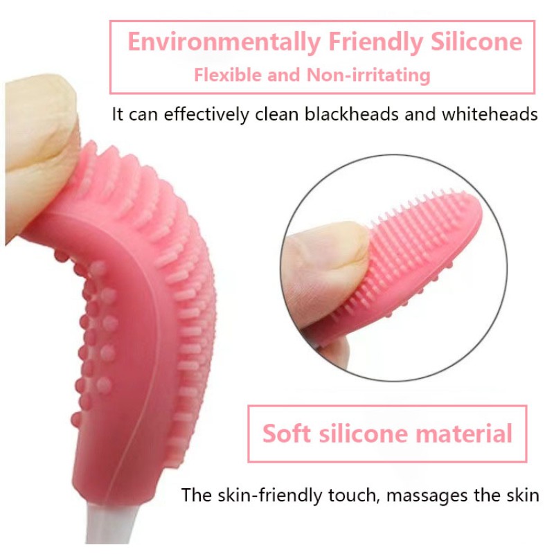 Mini Portable Double-Sided Silicone Clean Nose Dirt Double Sided Soft Lip Scrub Exfoliating Nasal Washing Brush