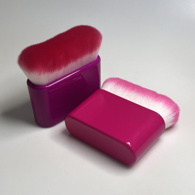 Custom Logo Rectangle Face Kabuki Brush for Self Tanner Concealer Big Single Foundation Kabuki Makeup Brush Blend Blur Feature