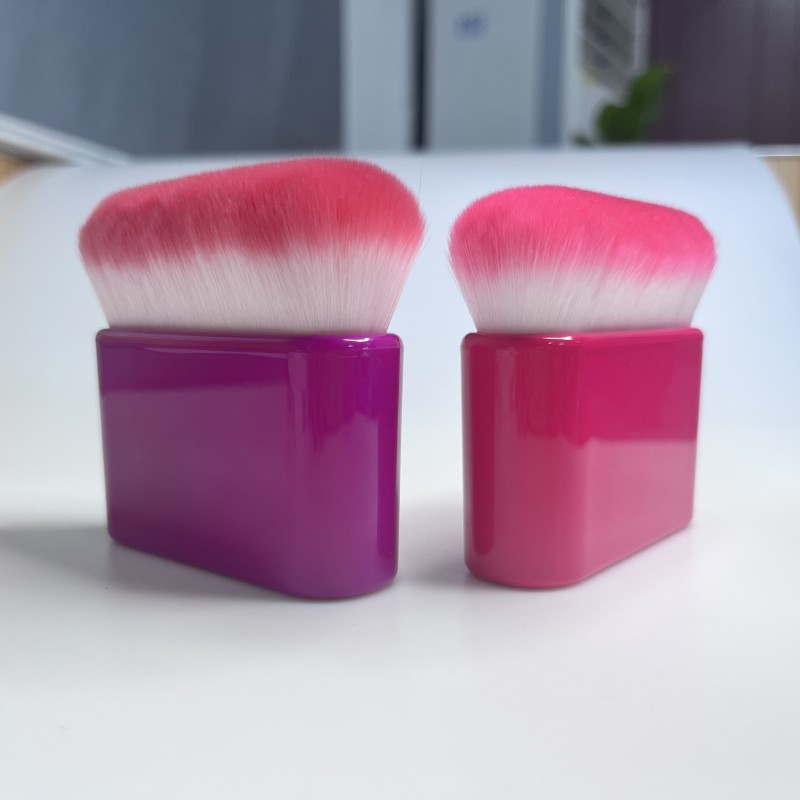 Custom Logo Rectangle Face Kabuki Brush for Self Tanner Concealer Big Single Foundation Kabuki Makeup Brush Blend Blur Feature