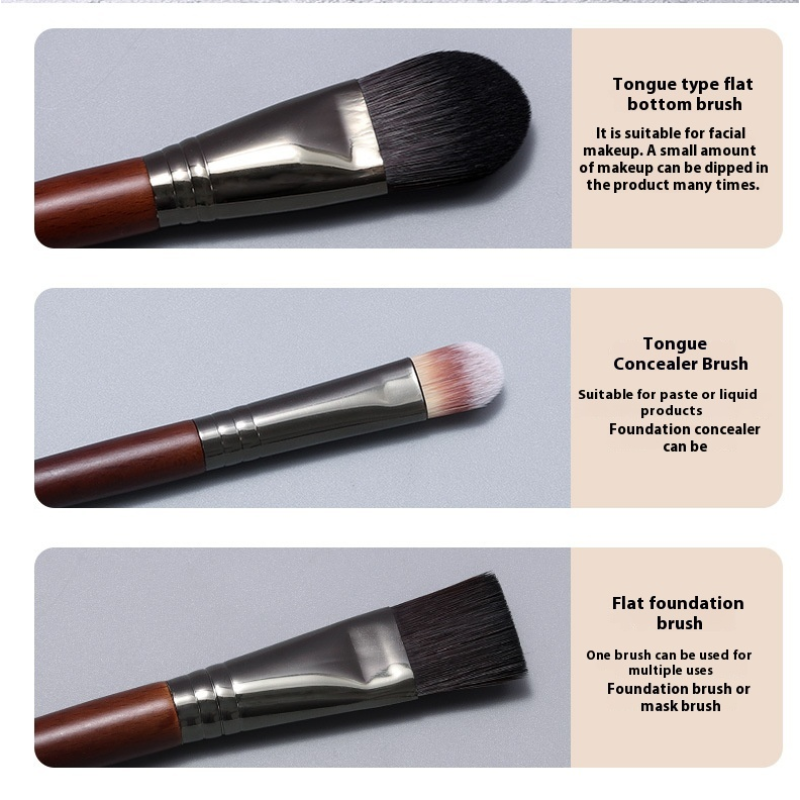 Factory Direct Wholesale Flat Head Foundation & Concealer Makeup Brushes Synthetic Hair Beauty Brushes for Face Use