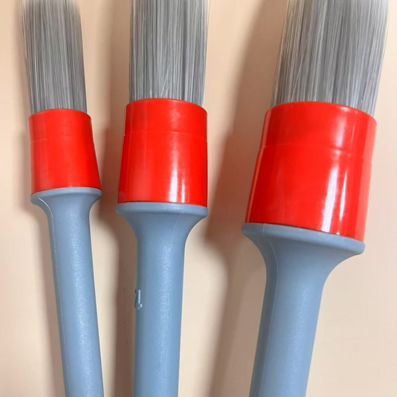 High Quality Plastic Handle Soft Bristle Efficient Auto Detailing Brush Set for Car Interior Cleaning Crevice Wheel Hub