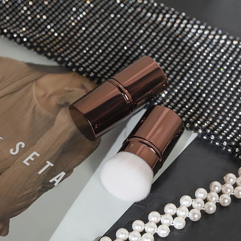 Factory Direct Portable Professional Makeup Luxury Vegan Foundation Short Handle Synthetic Hourglass Series Cosmetics Brushes