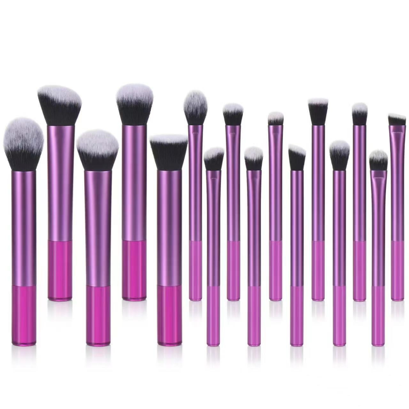10-Piece Mini Makeup Brushes Set with Long Tube 16 Multi-Color Beauty Loose Powder Brushes Cross-Border Hot Sale for Face Use