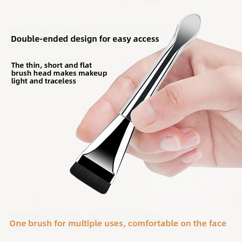 Ultra-Thin Flat Head Makeup Brush New One-Line Foundation Brush Traceless Non-Absorbent Lightweight Face Base Makeup