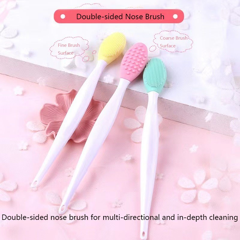 Beauty Planet Mini Silicone Facial Cleansing Brush Handle Applicator for Face Wash Pore Cleaner Exfoliator Silicone Mask Brush