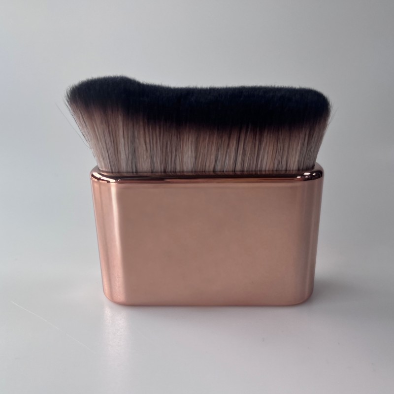 Rose Gold High-Density Face Kabuki Brush Flat Body Foundation Blender Makeup Brush with Handle