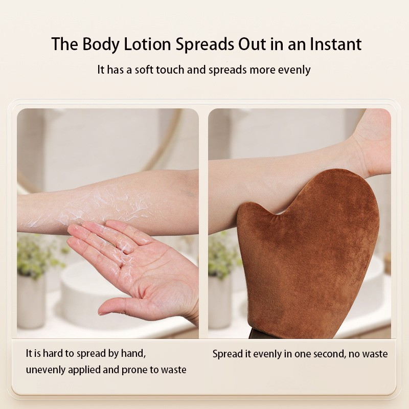 Wholesale Private Label Dual Sided Tanning Mitts Velvet Self Tanner Glove Bake Elastic Wrist Applicator Tanning Mitts