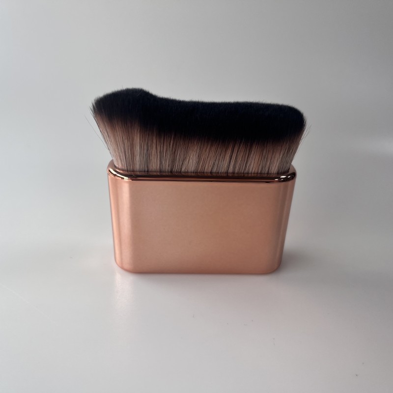 Rose Gold High-Density Face Kabuki Brush Flat Body Foundation Blender Makeup Brush with Handle