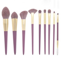 Professional 9pcs Microfiber Hair Concealer Eye Shadow Brushes Set Flat Shape Daily Use with Mascara & Eyeliner