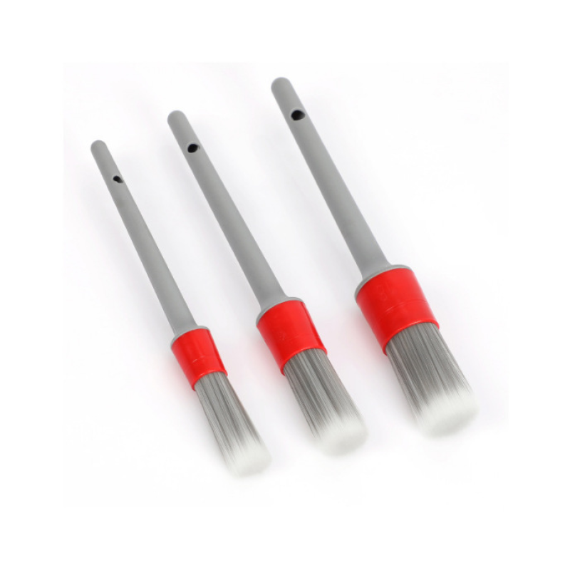 High Quality Plastic Handle Soft Bristle Efficient Auto Detailing Brush Set for Car Interior Cleaning Crevice Wheel Hub