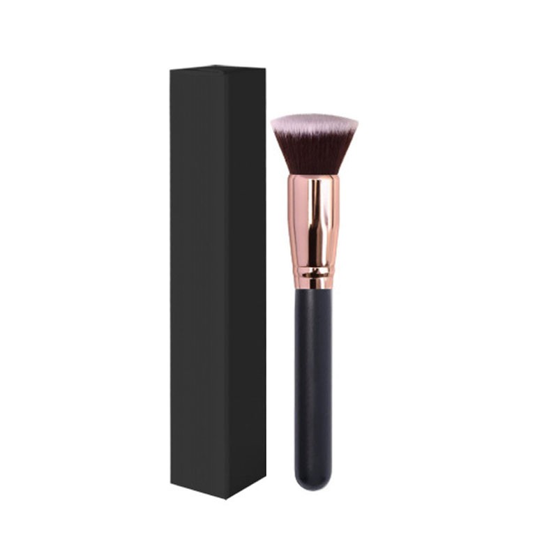 Wholesale Private Label Flat Blending Brush Foundation Bronzer Blush Contour Makeup Brushes Concealer Wood Beauty Cosmetic Tool
