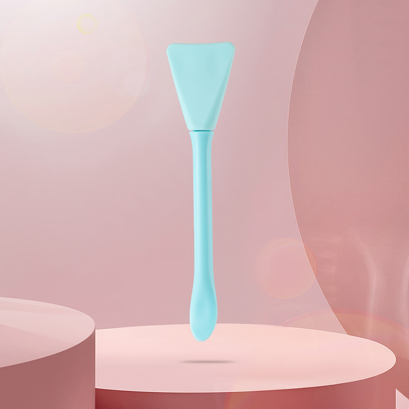 Private Label Double-Head Silicone Spoon Skin-Friendly Makeup Brush Peeling Applicator for Facial Mud Mask Blue Purple Pink