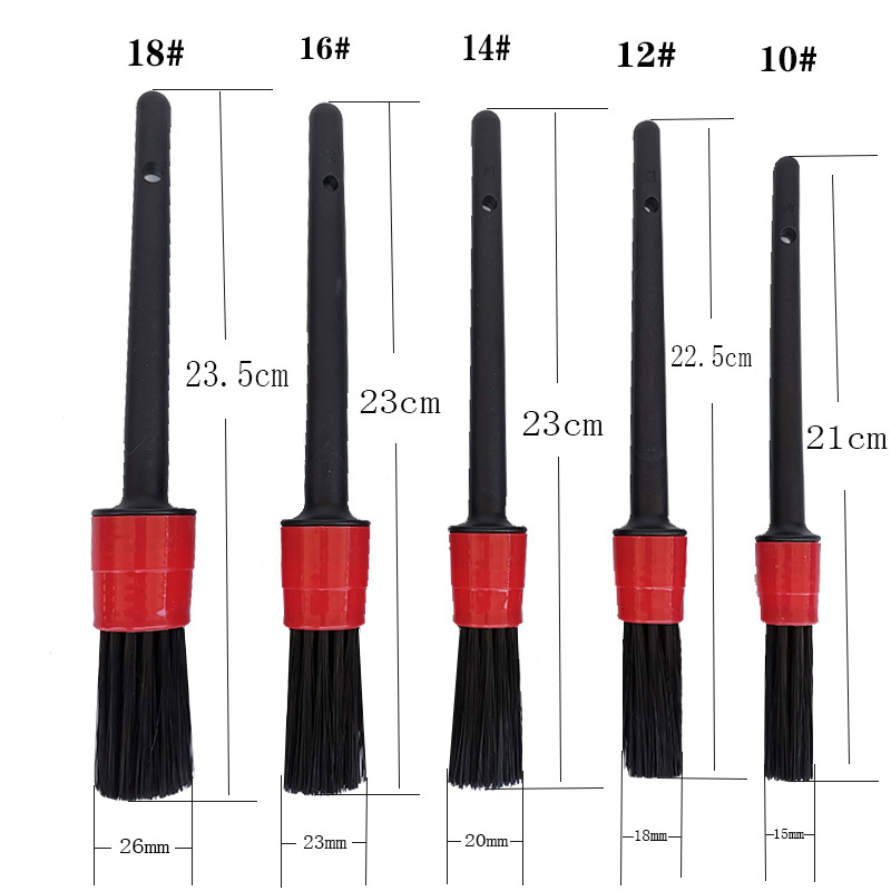 Set of 5 Soft Bristle Round Air Outlet Wheel Brushes Different Sizes Car Cleaning & Detailing Brushes