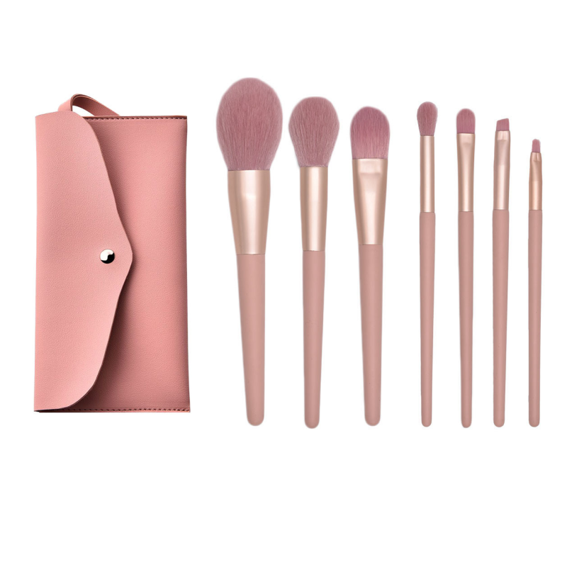 2024 Hot Selling Professional Pink Rose 12pcs Wood Handle Eye Shadow Blush Makeup Brush Set Beauty Tools Brush Cosmetic Brush