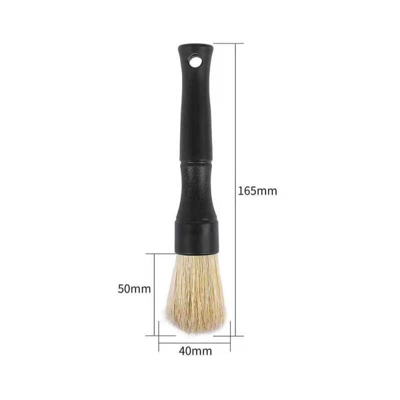 2 Pcs 100% Natural Pig Mane Car Wash Brushes Portable Interior Cleaning Instrument Panel Seat Trim Exterior Brush Car Brush