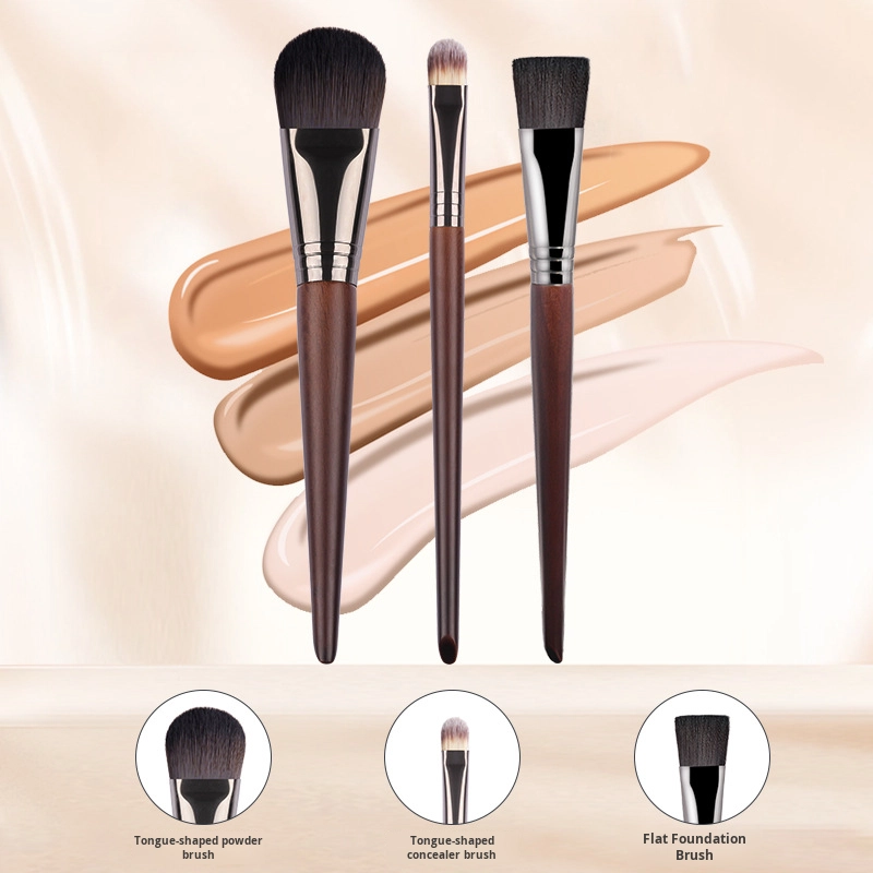 Factory Direct Wholesale Flat Head Foundation & Concealer Makeup Brushes Synthetic Hair Beauty Brushes for Face Use