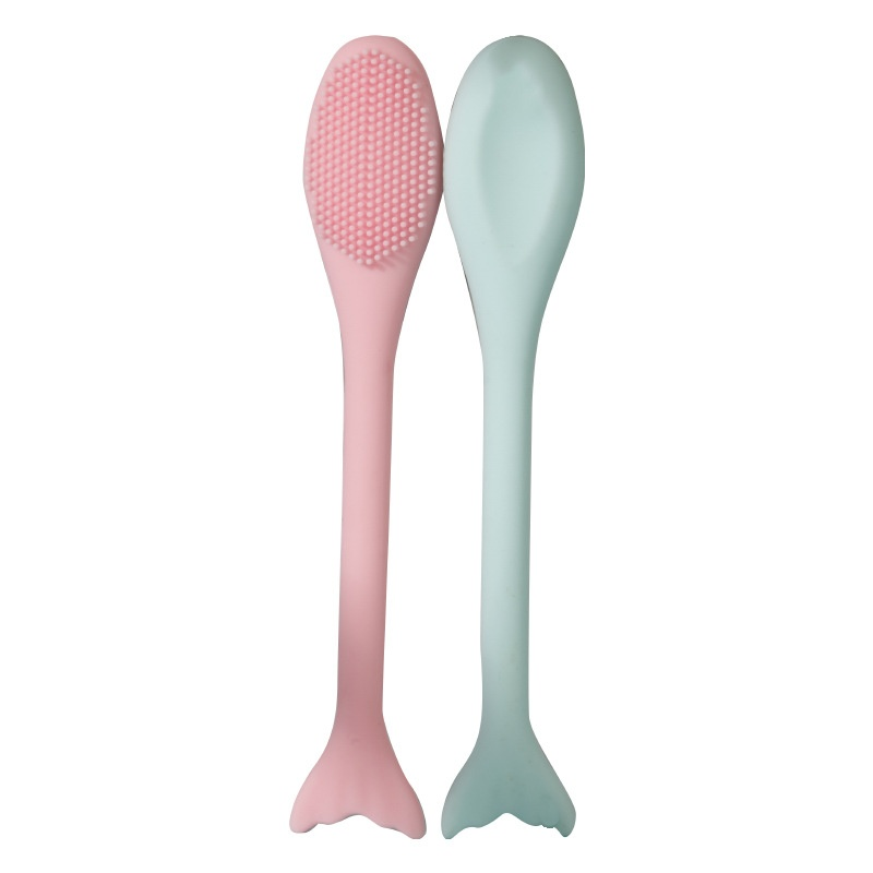 Direct Factory Sale New Full Silicone Fish Tail Blackhead Brush Nose Washing Acne Removal Manual Beauty Tool Makeup Cleaner Tool