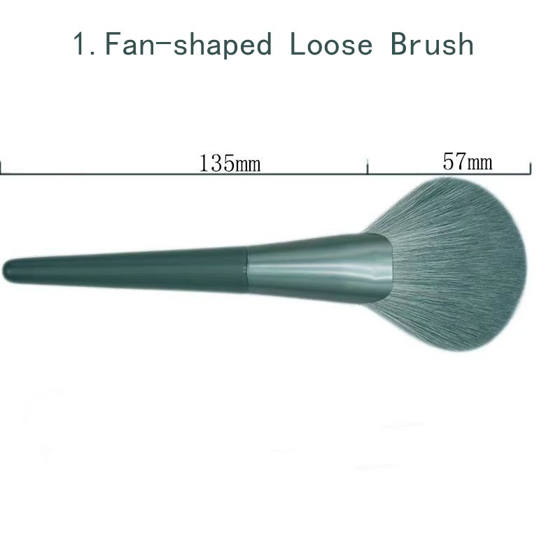 Wholesale 14PCS Professional High Quality Green Makeup Brush Set Pure Binding PU Insert Bag Makeup Tools