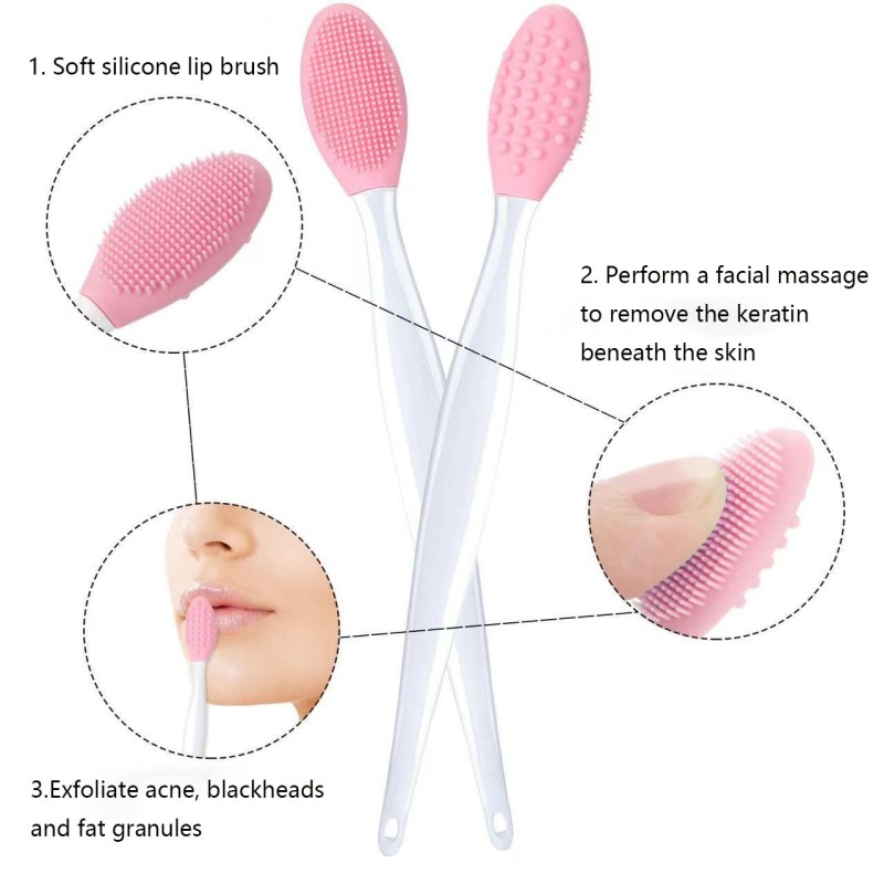 Beauty Planet Mini Silicone Facial Cleansing Brush Handle Applicator for Face Wash Pore Cleaner Exfoliator Silicone Mask Brush