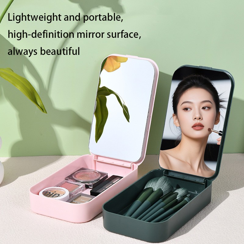 New Design Fashion Portable Travel Makeup Case with Mirror Smart Home Mirror Makeup Storage Box Cosmetic Mirror