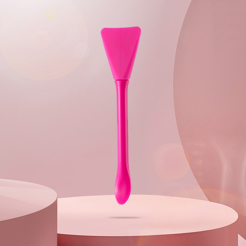Private Label Double-Head Silicone Spoon Skin-Friendly Makeup Brush Peeling Applicator for Facial Mud Mask Blue Purple Pink