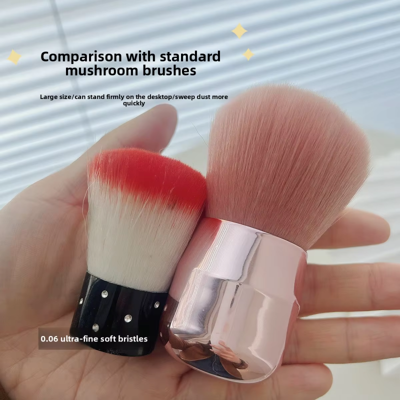 Private Label Shimmer Kabuki Body Brush Hot Selling Large Rose Pink Gold Bling Tanning Brush for Face Made of Synthetic Hair