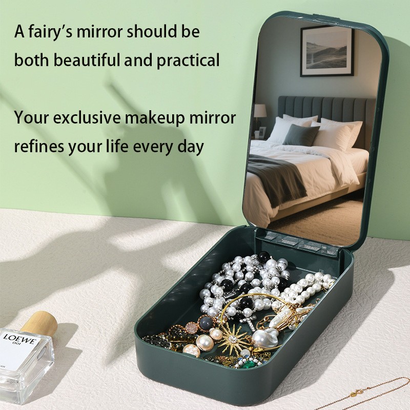 New Design Fashion Portable Travel Makeup Case with Mirror Smart Home Mirror Makeup Storage Box Cosmetic Mirror